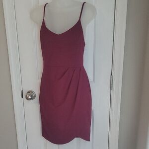 Red Pleated Wrap Mini Dress